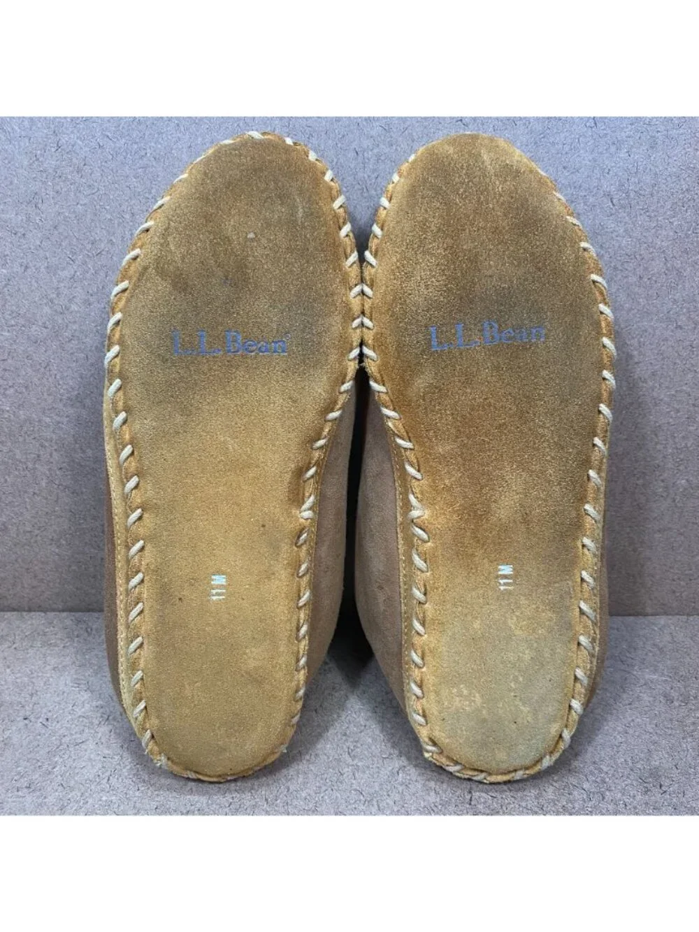 L.L.Bean Mens Wicked Good Lodge Chukkas Shearling-Lined Suede SZ 11 Tan Slippers